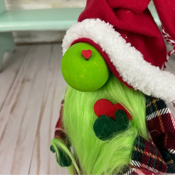 🚫SOLLD🚫 Grinch Gnome Handmade Plaid Flannel Festive Christmas Holiday Decor - Picture 7 of 11